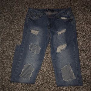 Ripped boyfriend jeans